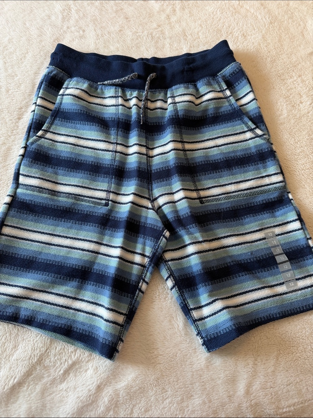 OshKosh B'gosh Navy, Light Blue and White Striped Shorts